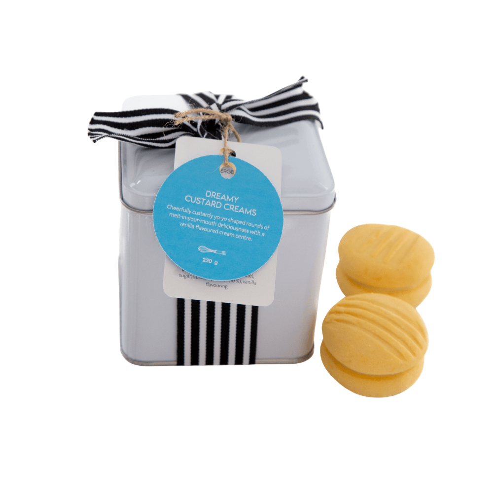 Dreamy Custard Creams Gift Tin with Ribbon