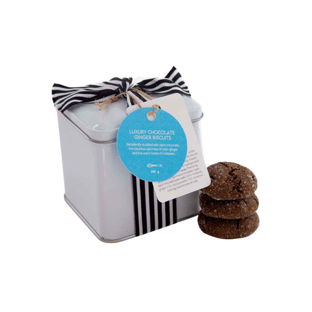 Luxury Chocolate Ginger Gift Tin with Ribbon