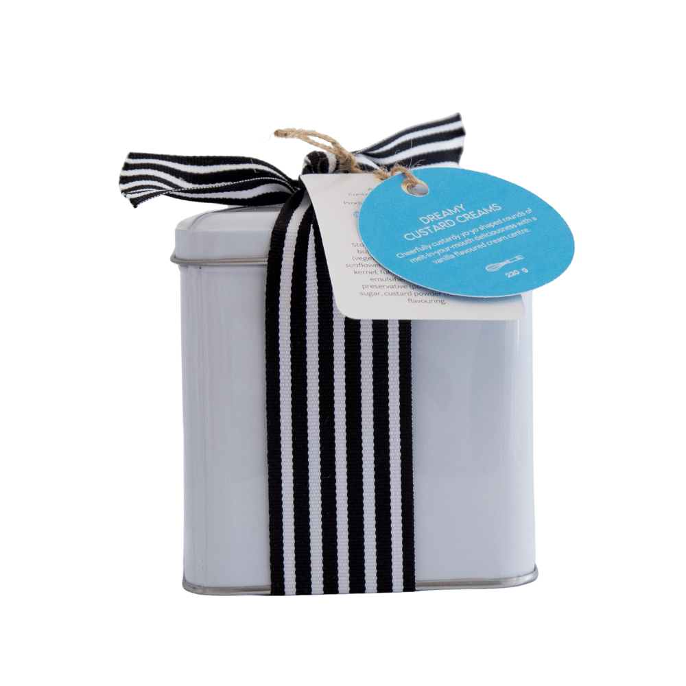 Dreamy Custard Creams Gift Tin with Ribbon