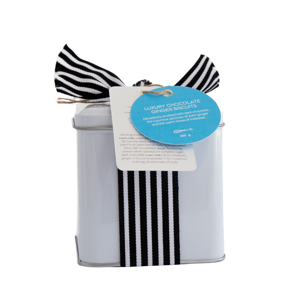 Luxury Chocolate Ginger Gift Tin with Ribbon